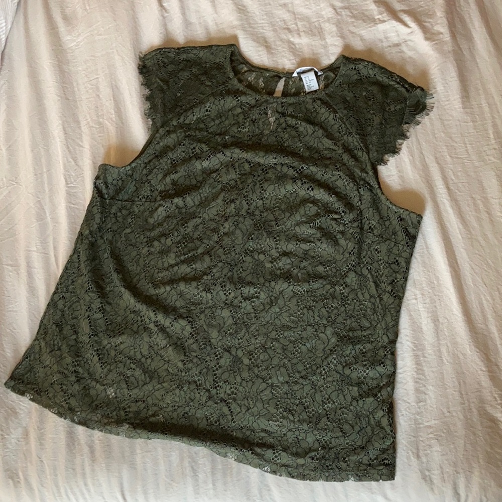 Green Lace Top